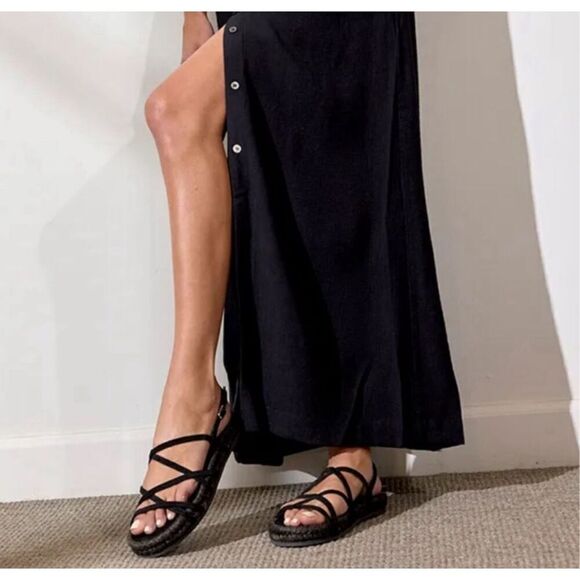 Brochu Walker Dawson Espadrilles in Onyx Black Strappy Gladiators Size 10 NIB - Picture 5 of 7